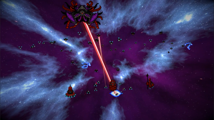 Space battle with vampire fleets in the void